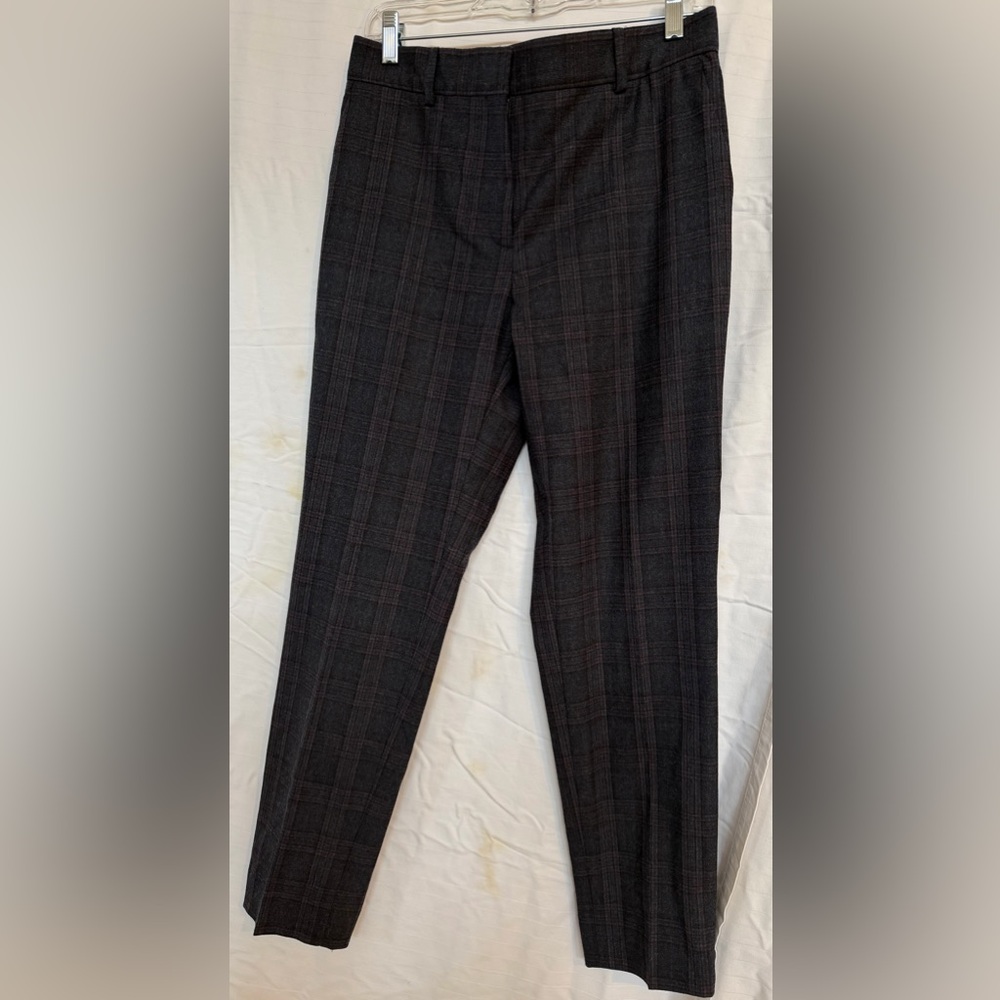 NWT Sandro of Paris sz 36 (4-6) gray/mauve plaid classic pants
